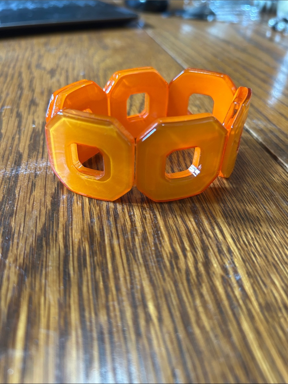 Orange Geometric Stretch Bracelet - Unbranded